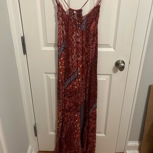 Free People Sundress XL Patterned Maroon